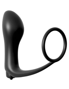 PIPEDREAM – Ass-Gasm Cock Ring with Vibrating Butt Plug – Black