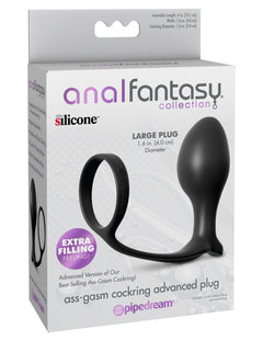 PIPEDREAM – Ass-Gasm Cock Ring with Vibrating Butt Plug – Black