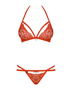 Obsessive - Bra & Thong Set - Red
