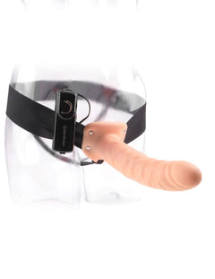 Hollow Strap-On Harness with Vibrator - 20 cm