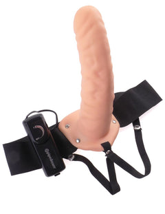 Hollow Strap-On Harness with Vibrator - 20 cm