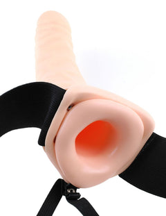Hollow Strap-On Harness with Vibrator - 20 cm