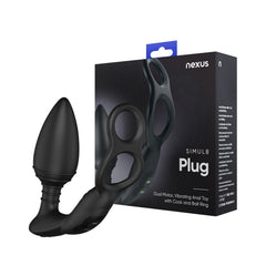 Simul8 Vibrating Plug With Cock and Ball Ring