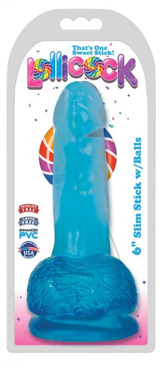 Dildo With Balls 15 CM - Berry Ice
