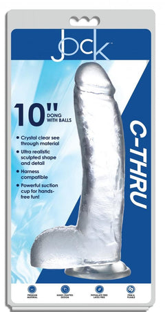 Jock C-Thru Transparent Dildo - 29 cm