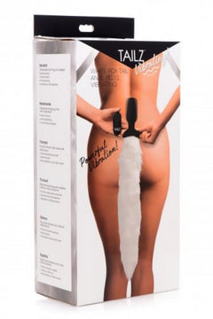 Vibrating Anal Plug With Fox Tail - White