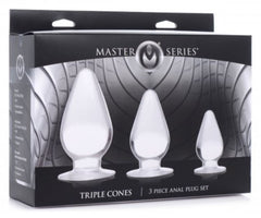 Master Series - Triple Cones Anal Plug Set Of 3 - Clear