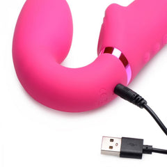 G-Pulse Vibrating Strapless Strap-On Vibrator With Remote Control - Pink