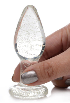 Glow-In-The-Dark Glass Anal Plug - Medium