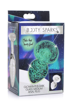 Glow-In-The-Dark Glass Anal Plug - Medium