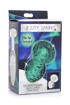 Glow-In-The-Dark Glass Anal Plug - Small
