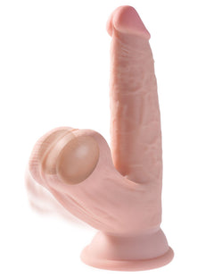King Cock Plus Realistic Dildo With Moving Scrotum - 24 cm