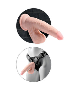 King Cock Plus Realistic Dildo With Moving Scrotum - 24 cm