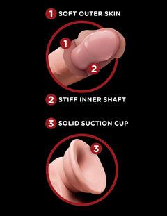 King Cock Plus Realistic Dildo With Moving Scrotum - 24 cm