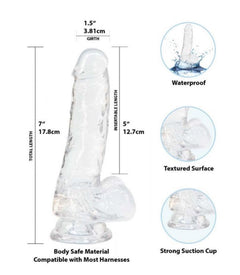Crystal Addiction - Transparent Dildo - 18 cm