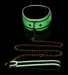 Kink in the Dark - Glow-In-The-Dark Collar With Belt