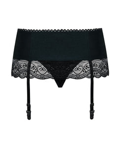 Obsessive - Miamor Garter Belt With Thong - Black