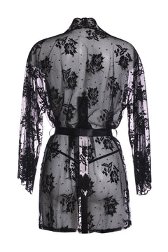 Christine - Lace Kimono Graceful - Black
