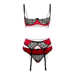Christine - 3-piece bra set Gush - Red