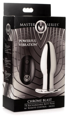 Chrome Blast Rechargeable Butt plug with Remote Control - Small