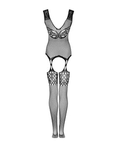 Butterfly Catsuit with Garter Design - Black