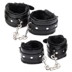 Hook Up 10-Piece Plush Bondage Set - Black