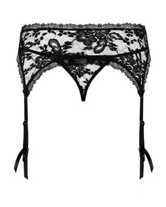 Obsessive - Catia Suspender Belt & Thong - Black