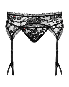 Obsessive - Catia Suspender Belt & Thong - Black