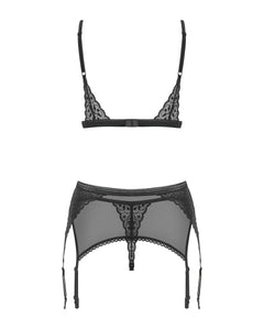 Obsessive - 3-piece bra set Shibu - black