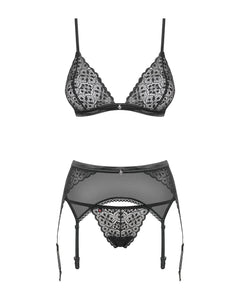 Obsessive - 3-piece bra set Shibu - black