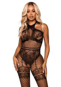 All About You Catsuit w/ Open Crotch - Black