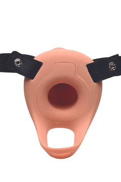 Realistic Vibrating Silicone Penis Sheath - Beige