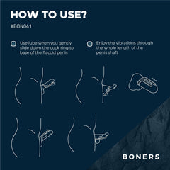 Boners Cockring & Ball Stimulator - Blue