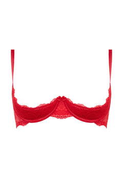 Christine - Lace 1/4 cup Bra Marzia - Red