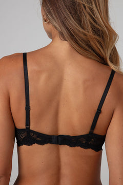 Christine - Lace Quarter Cups Bra Marzia - Black
