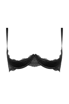 Christine - Lace Quarter Cups Bra Marzia - Black