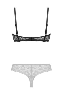 Christine - Lace Quarter Cups Bra Marzia - Black