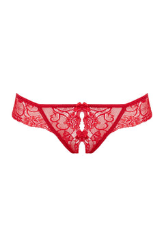 Christine - Lace String With Open Crotch Marzia - Red