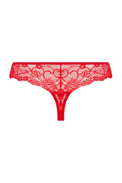 Christine - Lace String With Open Crotch Marzia - Red