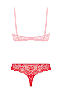 Christine - Lace String With Open Crotch Marzia - Red