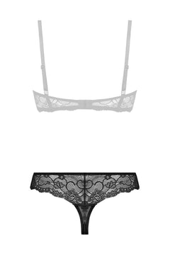 Christine - Lace String With Open Crotch Marzia - Black