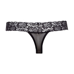 Christine - Pearl Crotchless Thong Pia - Black