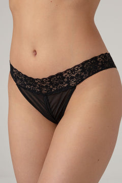 Christine - Crotchless Thong - Black