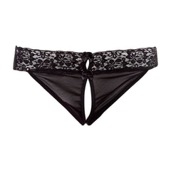 Christine - Crotchless Thong - Black