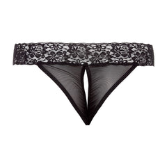 Christine - Crotchless Thong - Black