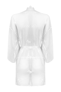 Christine - Lace Kimono Set Flower - White