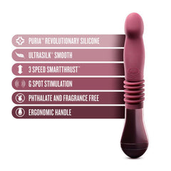 Temptasia - Trixie Thrusting Dildo - Wine Red