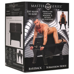 Bareback Submission Horse Bondage Bench - Black