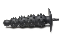 Master Series - Ribbed Inflatable Anal Plug - Black