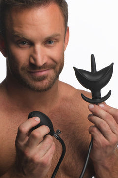Inflatable Silicone Anal Plug - Black